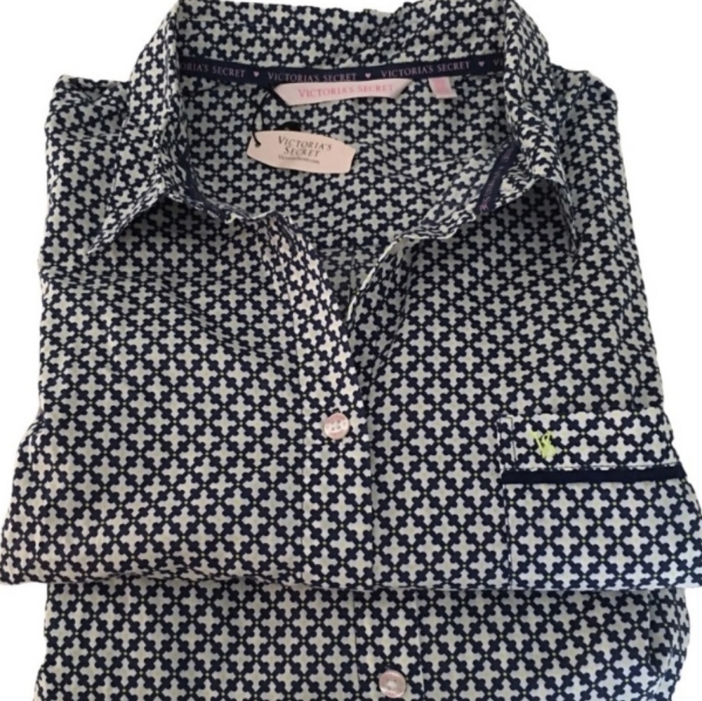 Victoria’s Secret button down Nightgown Navy   Sz S/